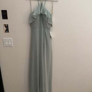 NWT Jenny Yoo Jada Morning Mist Mint Luxe Chiffon Bridesmaid Dress Size 2
